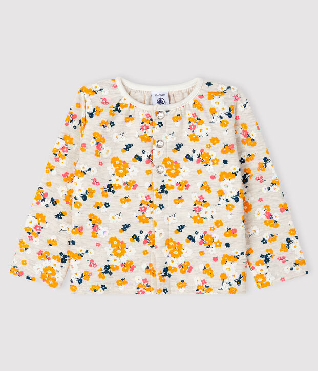 Cardigan en tubique b&eacute;b&eacute; fille beige/multicouleur