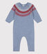 Combinaison longue jacquard bébé en tricot laine et coton