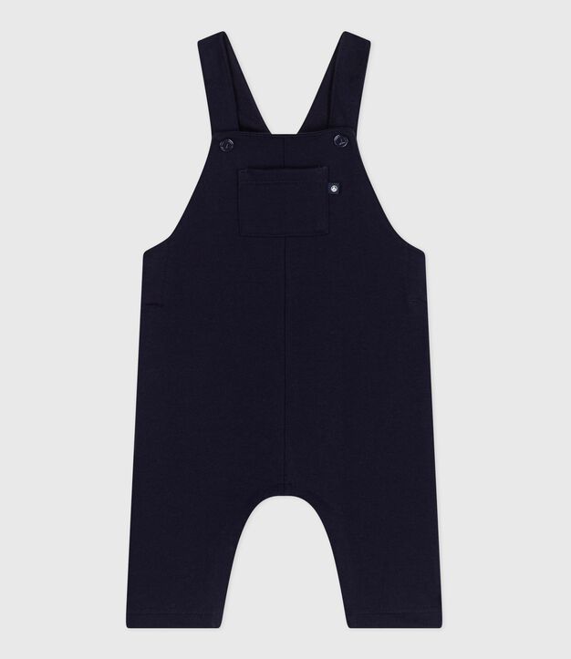 Salopette jambes longues b&eacute;b&eacute; en coton unie bleu marine