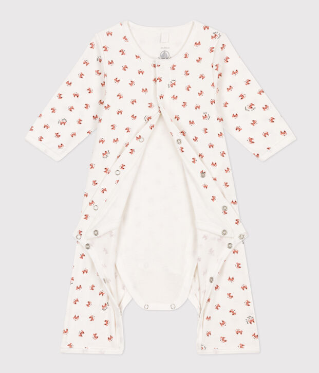 Bodyjama sans pieds b&eacute;b&eacute; en coton blanc/multicouleur