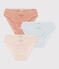 Lot de 3 culottes milleraies en coton petite fille variante 1