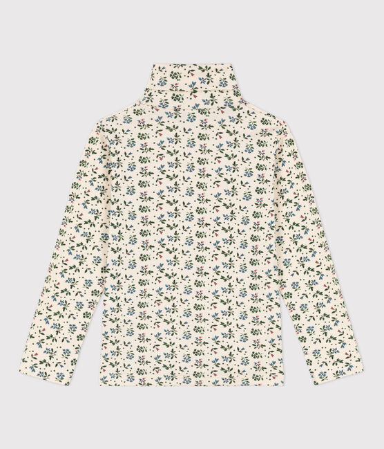 Sous-pull imprimé fleuri en coton enfant fille blanc AVALANCHE+VALLEE/ MULTICO