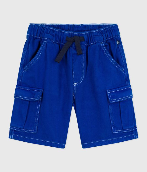 Bermuda cargo enfant en coton bleu
