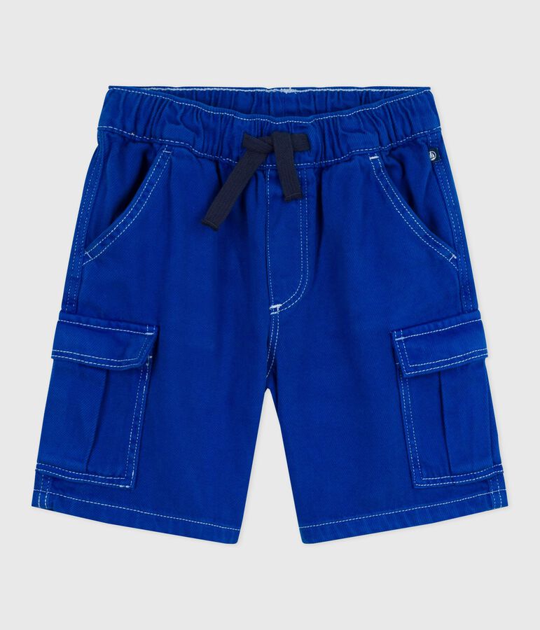 Bermuda cargo enfant en coton bleu SURF