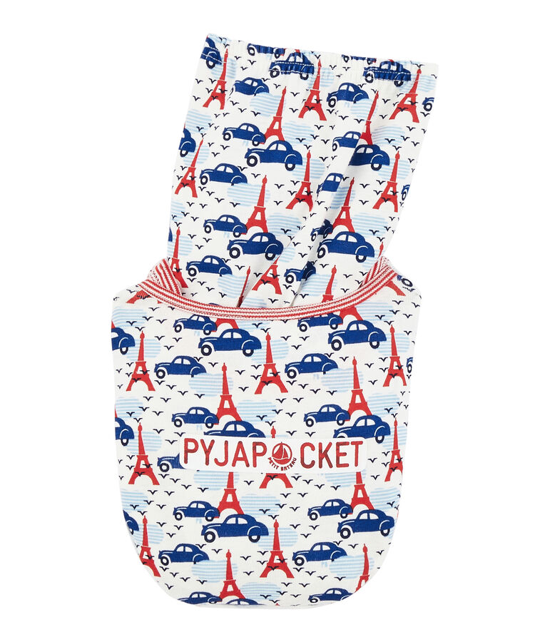 Pyjama petit gar&ccedil;on en c&ocirc;te blanc MARSHMALLOW/blanc MULTICO