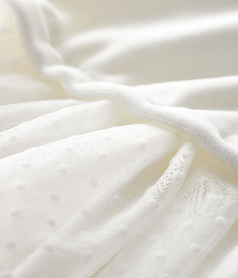 Robe manches longues b&eacute;b&eacute; fille blanc MARSHMALLOW