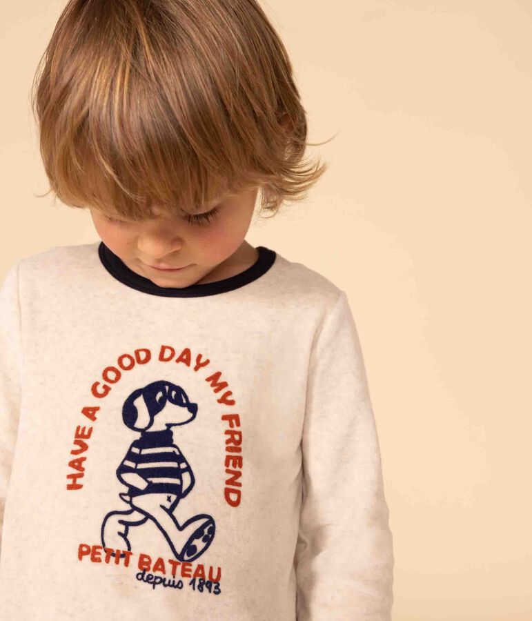 Pyjama en velours enfant bleu SMOKING/blanc MULTICO