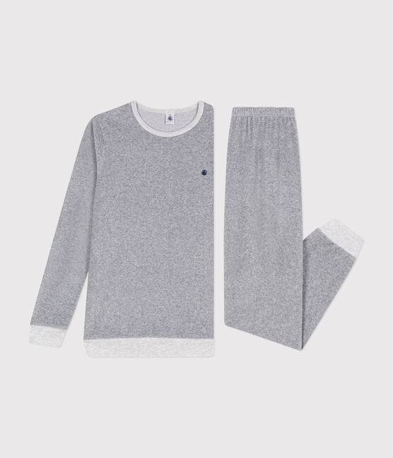 Pyjama uni en velours junior CALCE = FUMEE CHINE