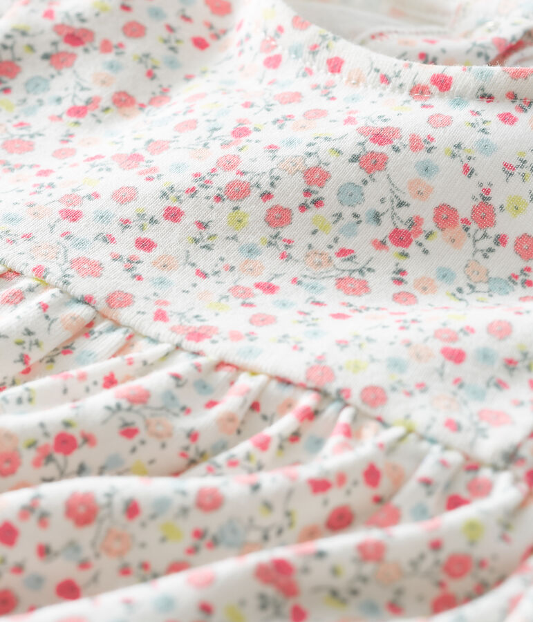 Robe manches courtes b&eacute;b&eacute; fille imprim&eacute;e blanc/multicouleur