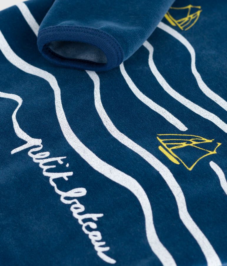 Dors-bien en bouclette velours bleu