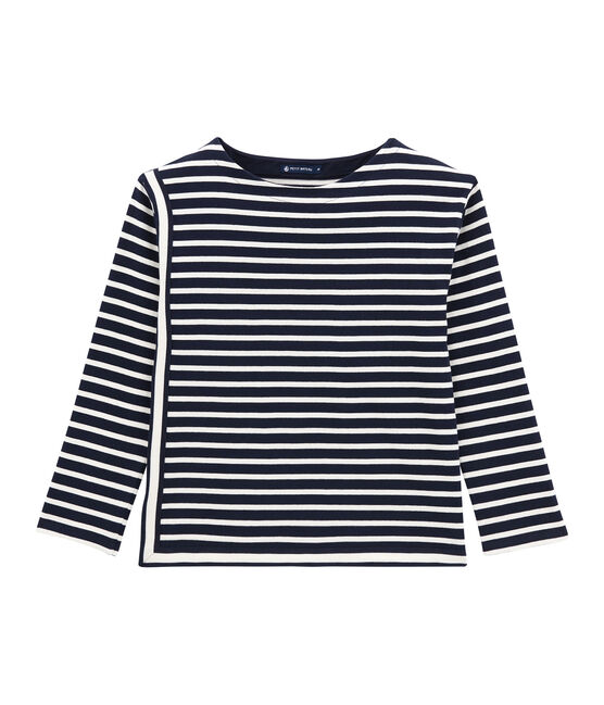 Top femme rayé en jersey lourd bleu SMOKING/beige COQUILLE
