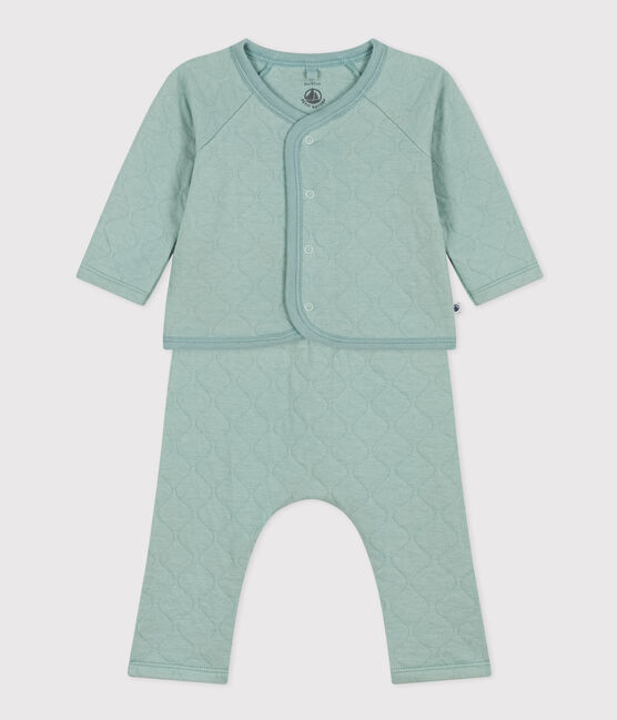 Ensemble en tubique matelassé bébé vert PAUL