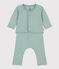 Ensemble en tubique matelassé bébé vert PAUL