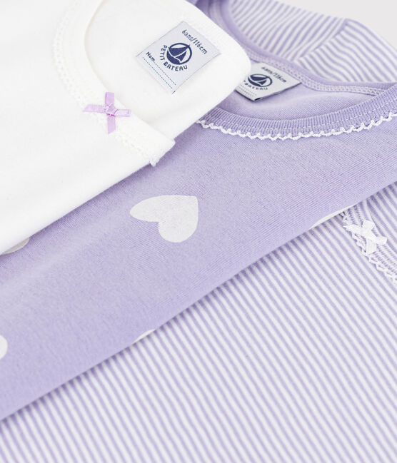 Lot de tee-shirts enfant en coton manches courtes imprimé cœurs variante 1