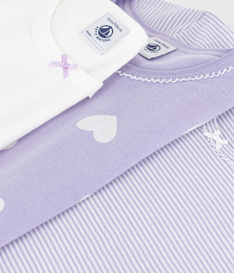 Lot de tee-shirts enfant en coton manches courtes imprim&eacute; c&oelig;urs variante 1