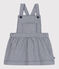 Robe salopette bébé en coton rayée bleu MEDIEVAL/blanc MARSHMALLOW