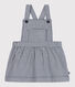 Robe salopette bébé en coton rayée