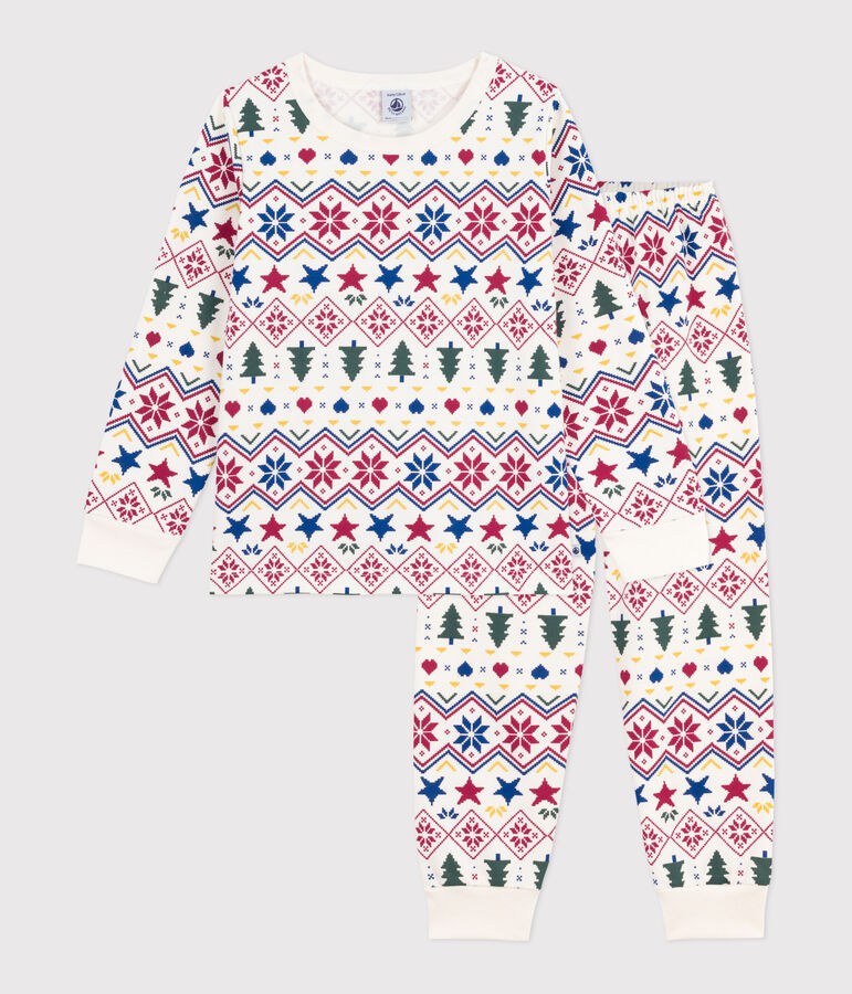 Pyjama enfant en molleton imprim&eacute; No&euml;l MILK/ MULTICO