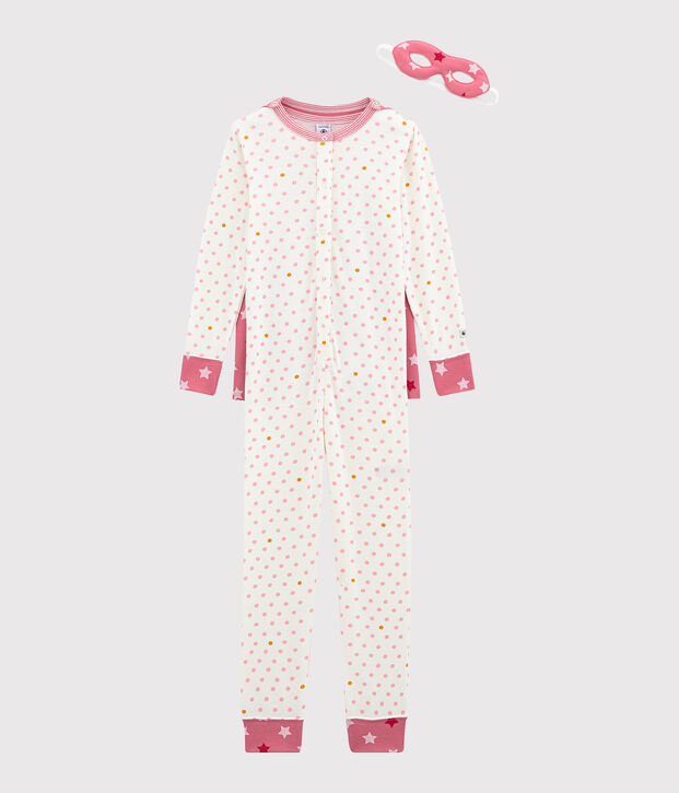Combinaison longue petite fille blanc/multicouleur