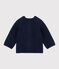 Cardigan bébé fille en tricot laine et coton bleu SMOKING/blanc MULTICO