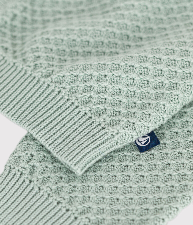 Cardigan en tricot de coton b&eacute;b&eacute; vert HERBIER