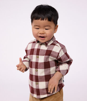 Chemise bébé en flanelle à carreaux