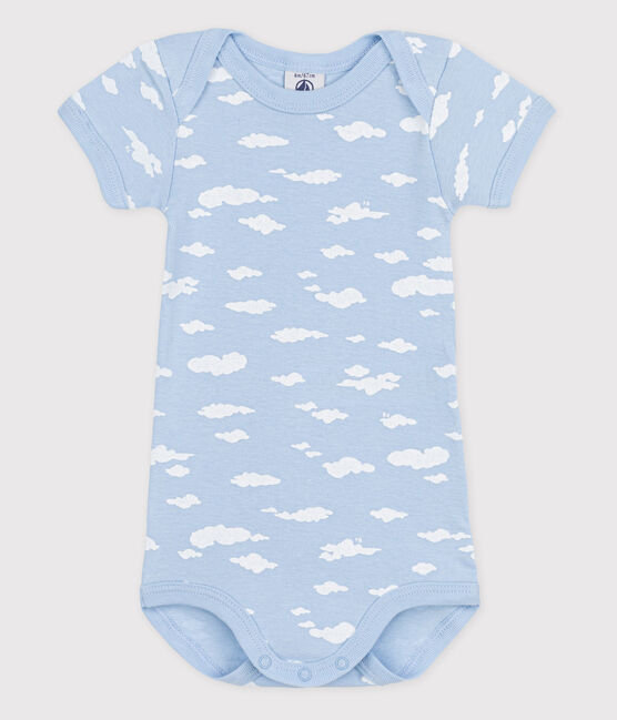 Body manches courtes bébé bleu JASMIN/blanc ECUME