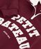 Sweatshirt col camionneur enfant en coton uni colorblock rouge/&eacute;cru