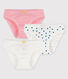 Lot de 3 culottes imprimé cœur petite fille en coton