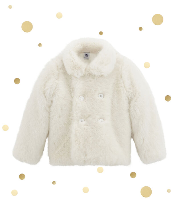 Manteau en fausse fourrure blanc
