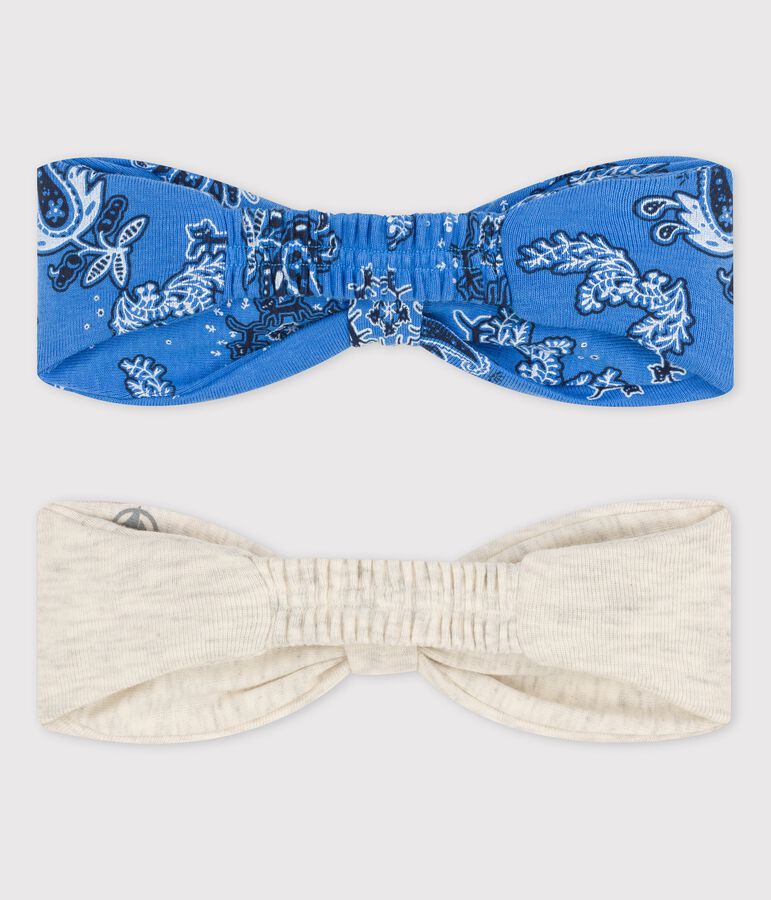 Lot de 2 bandeaux b&eacute;b&eacute; en coton biologique multicouleur