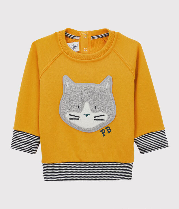 Sweatshirt en molleton b&eacute;b&eacute;. jaune