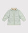 Doudoune avec capuche rétractable enfant fille vert HERBIER/blanc MULTICO