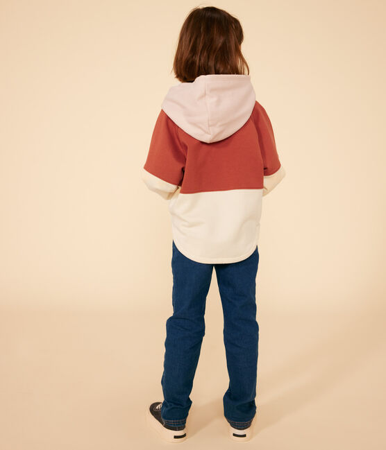 Sweatshirt capuche en molleton enfant fille marron FAMEUX/ MULTICO