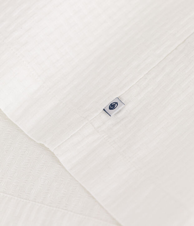 Robe sans manche en coton fa&ccedil;onn&eacute; enfant fille blanc