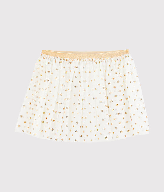 Jupe enfant fille blanc MARSHMALLOW/jaune OR
