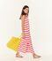 Robe sans manche femme rose GROSEILLER/blanc MARSHMALLOW