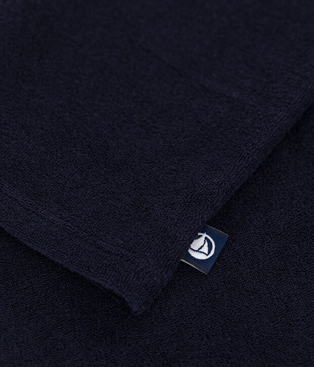 D&eacute;bardeur en coton &eacute;ponge femme bleu