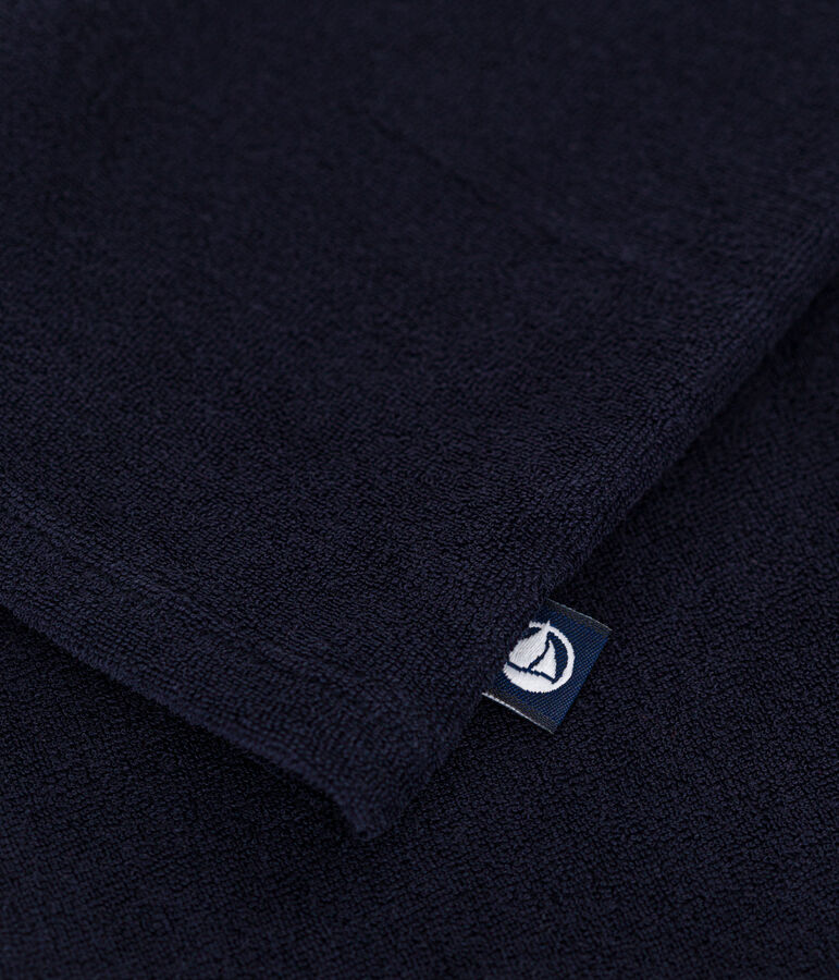 D&eacute;bardeur en coton &eacute;ponge femme bleu