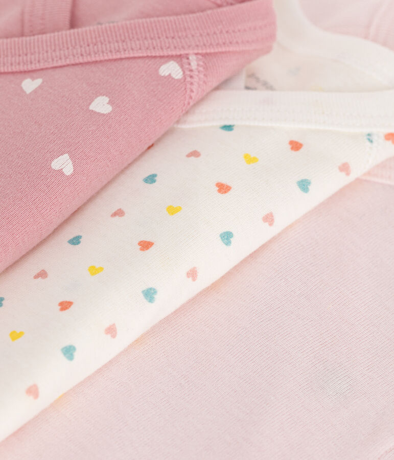 Lot de 3 bodies crois&eacute;s manches longues en coton imprim&eacute; b&eacute;b&eacute; variante 1