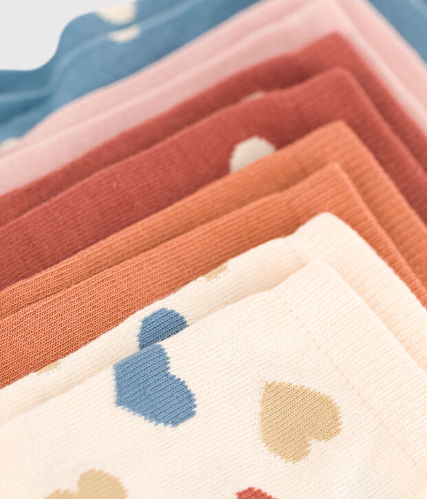 Lot de 5 paires de chaussettes coeurs enfant gar&ccedil;on-fille multicouleur