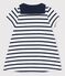 Robe col vareuse en jersey épais bio bébé blanc MARSHMALLOW/bleu SMOKING