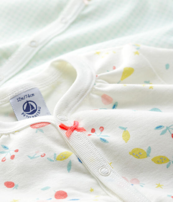 Lot de 2 combicourt bébé fille en coton biologique variante 1