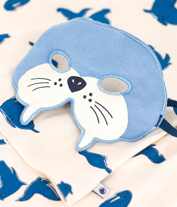 Pyjama d&eacute;guisement enfant en coton imprim&eacute; morses &eacute;cru/multicouleur