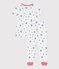 Pyjama enfant en coton imprimé étoiles blanc MARSHMALLOW/bleu ALASKA