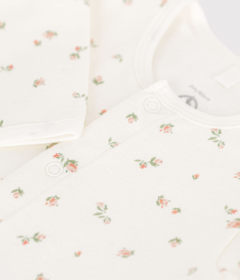 Bodyjama sans pieds en coton b&eacute;b&eacute; blanc MARSHMALLOW/blanc MULTICO