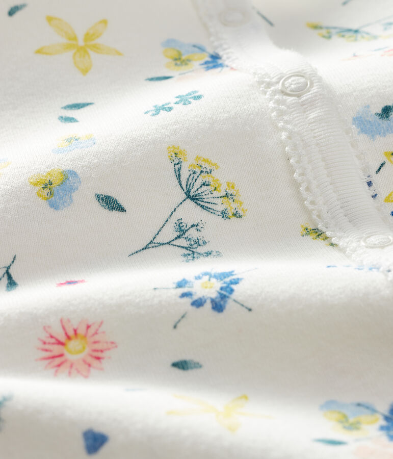 Dors bien sans pieds b&eacute;b&eacute; fille en c&ocirc;te blanc/multicouleur