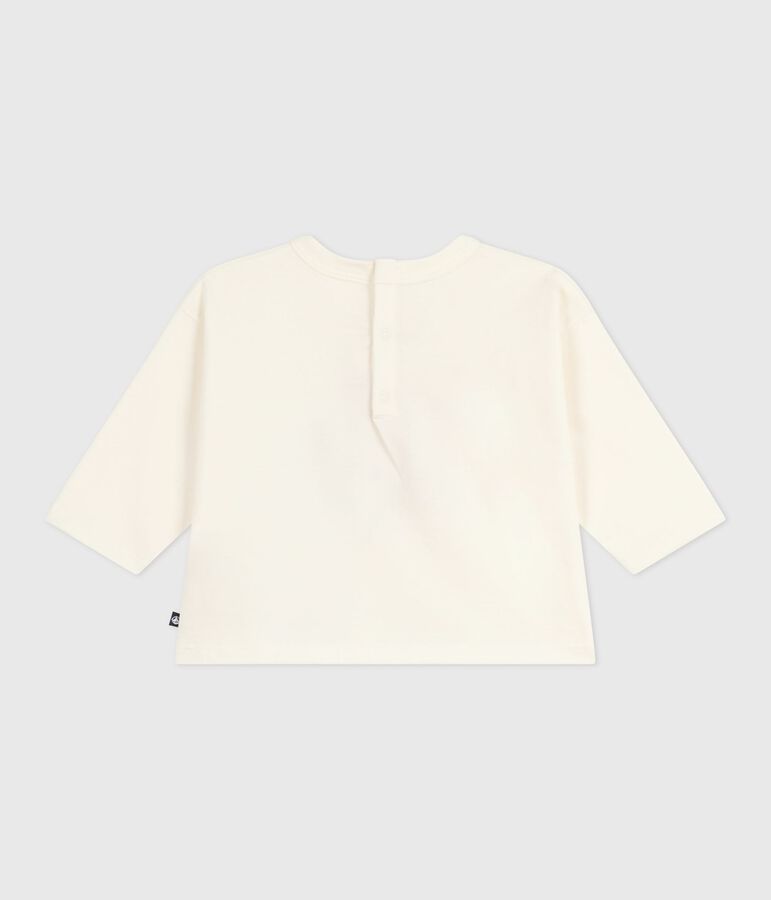 Tee-shirt b&eacute;b&eacute; en coton &agrave; manches longues &eacute;cru