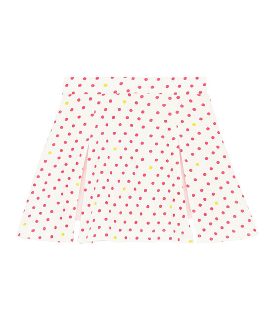Jupe-Short en coton enfant fille blanc MARSHMALLOW/ MULTICO CN