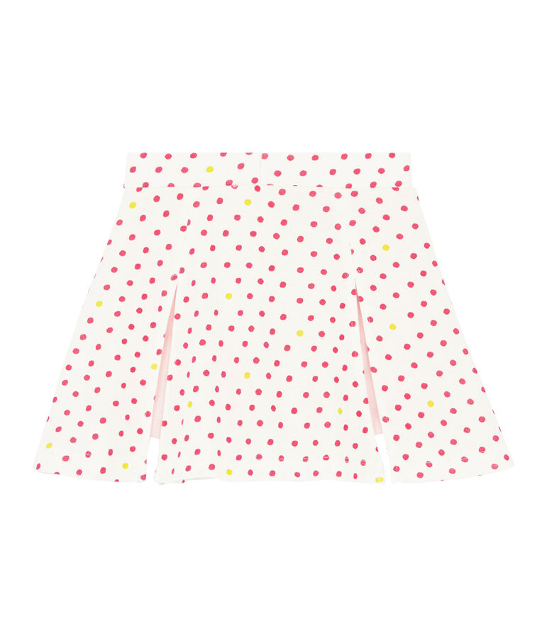 Jupe-Short en coton enfant fille blanc MARSHMALLOW/ MULTICO CN